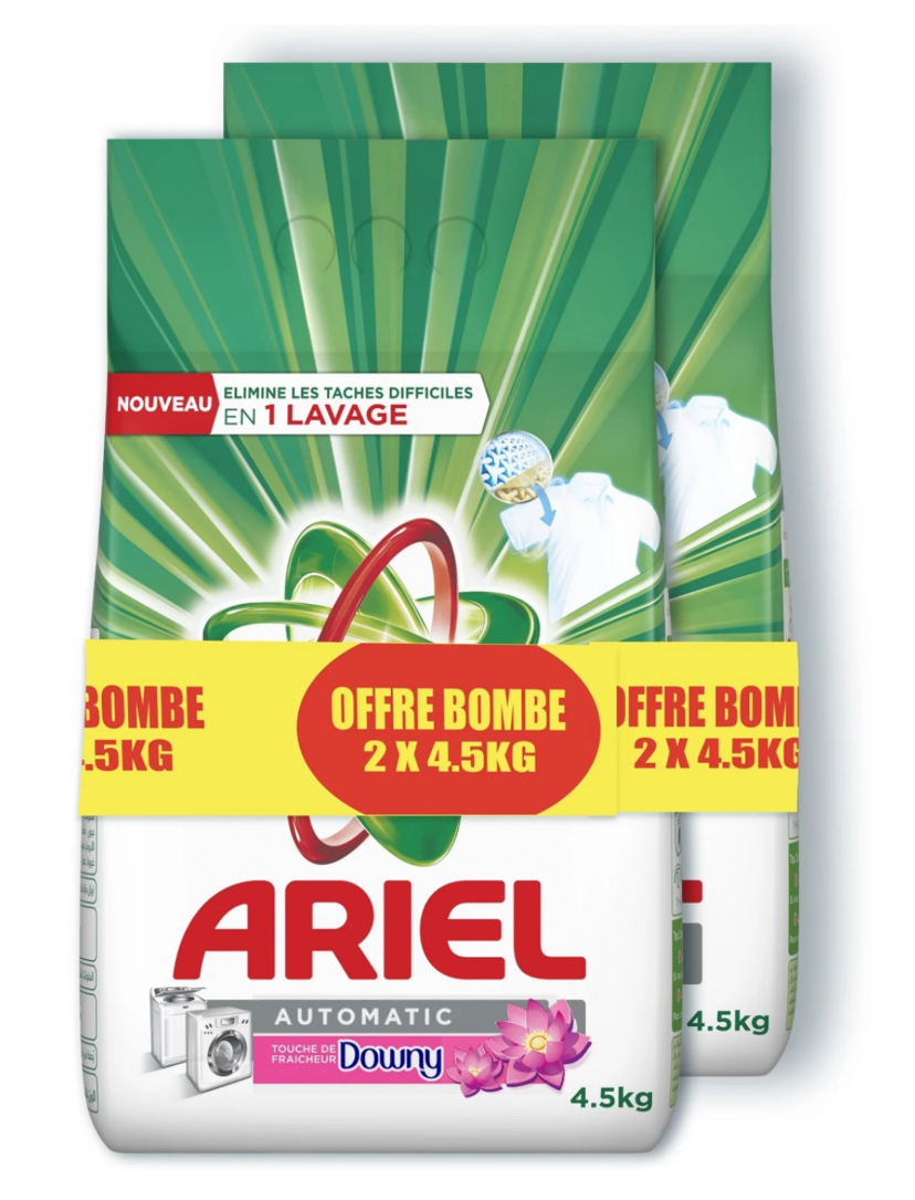 ARIEL Lessive en poudre Matic Downy Lot 2x4,5Kg