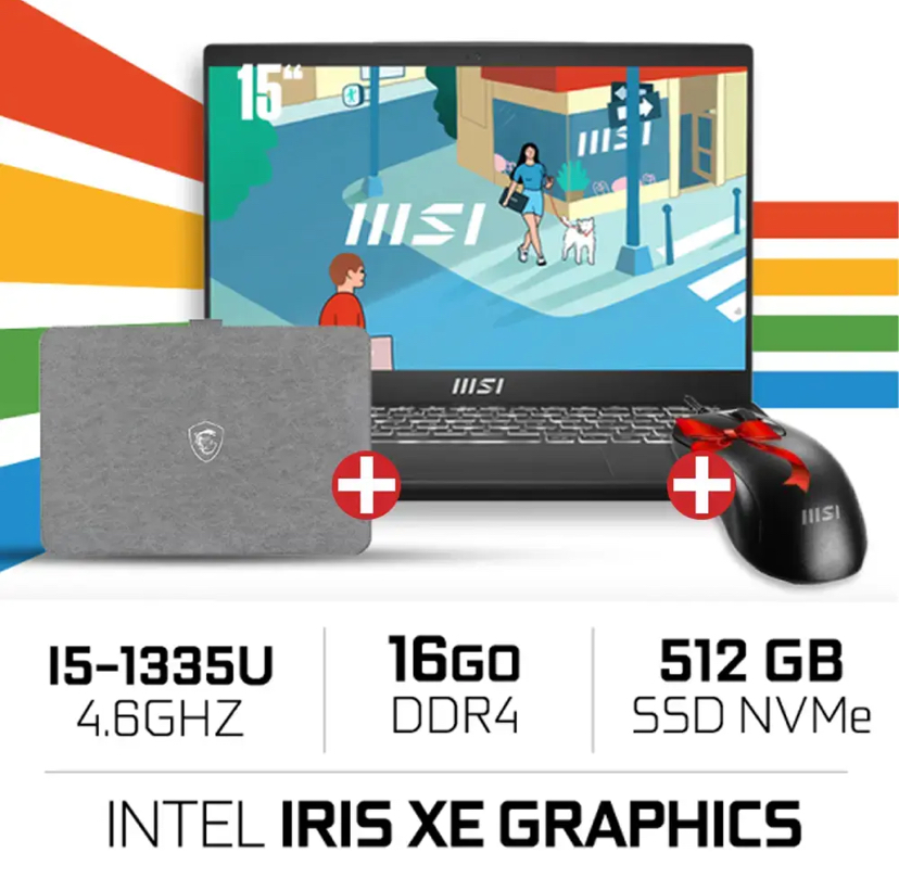 MSI- Intel Core i5-1335U | 16GB DDR4 | 512GB NVMe SSD