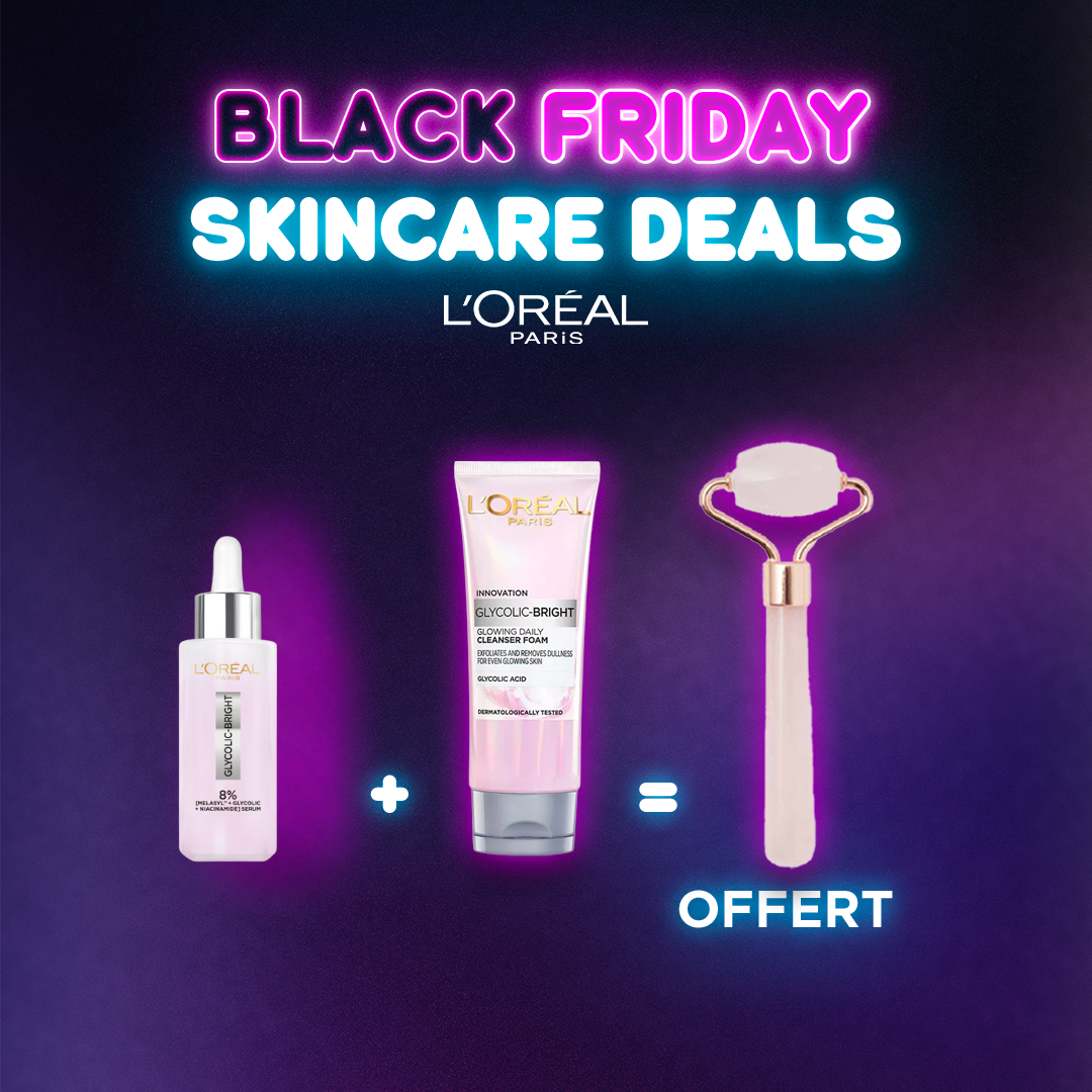 Coffret L'Oréal Paris Glycolic Bright – Sérum Visage + Nettoyant Moussant Quotidien + Guasha offer