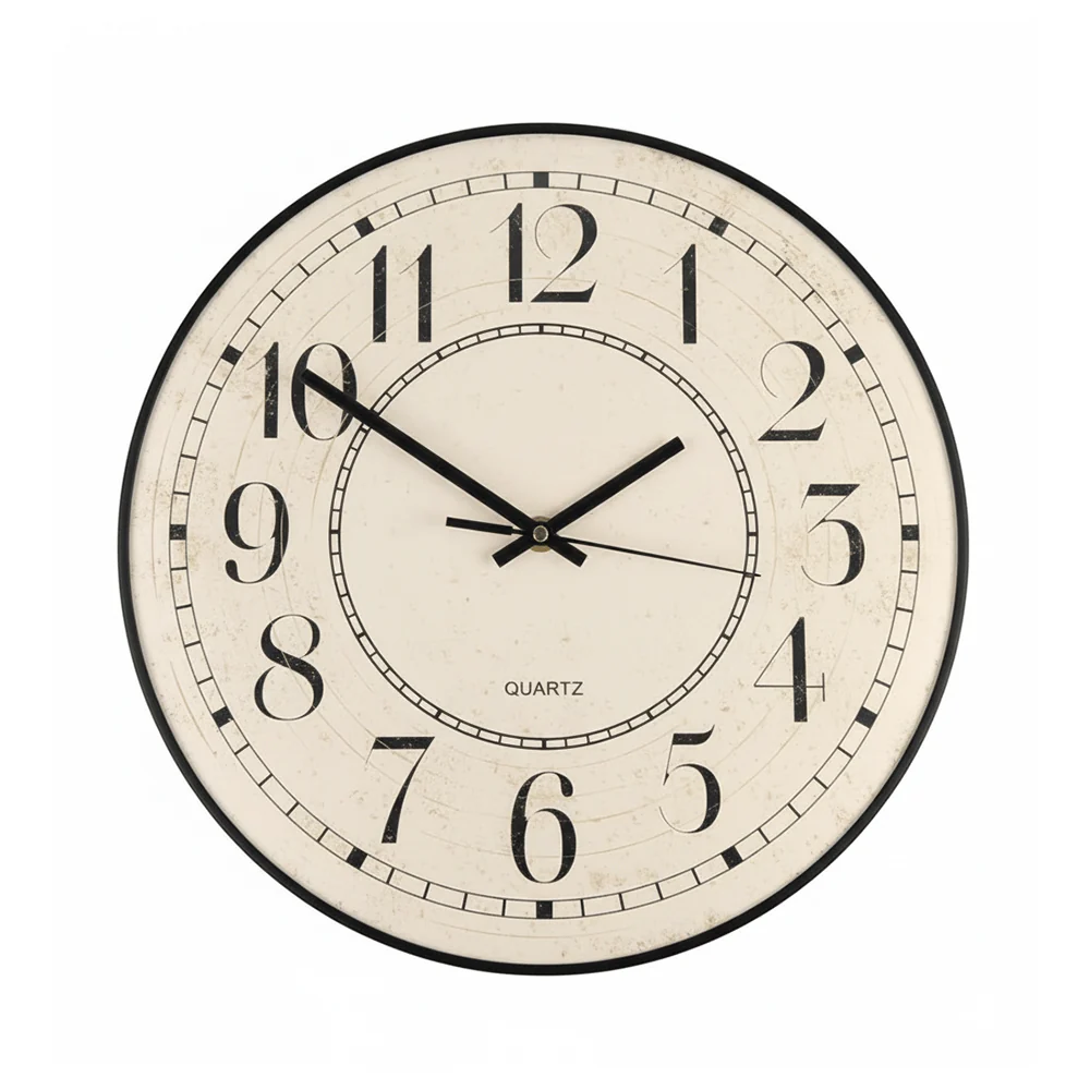 Horloge sous dôme vintage chiffres arabes 3679