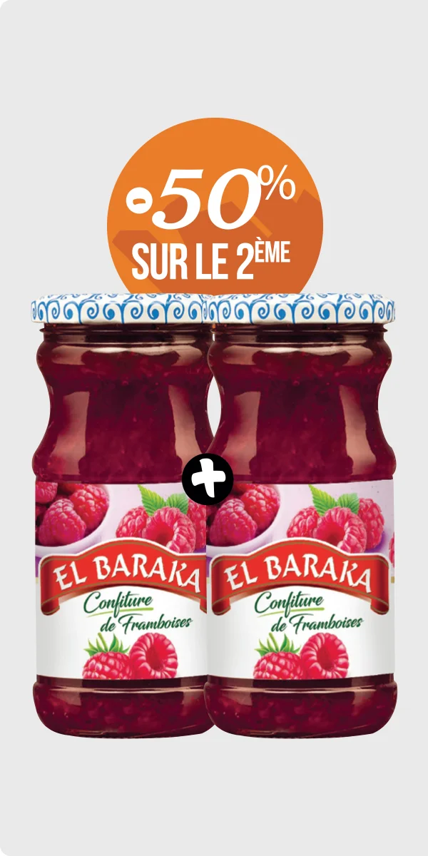 Lot de 2 confitures de framboises 37cl – EL BARAKA