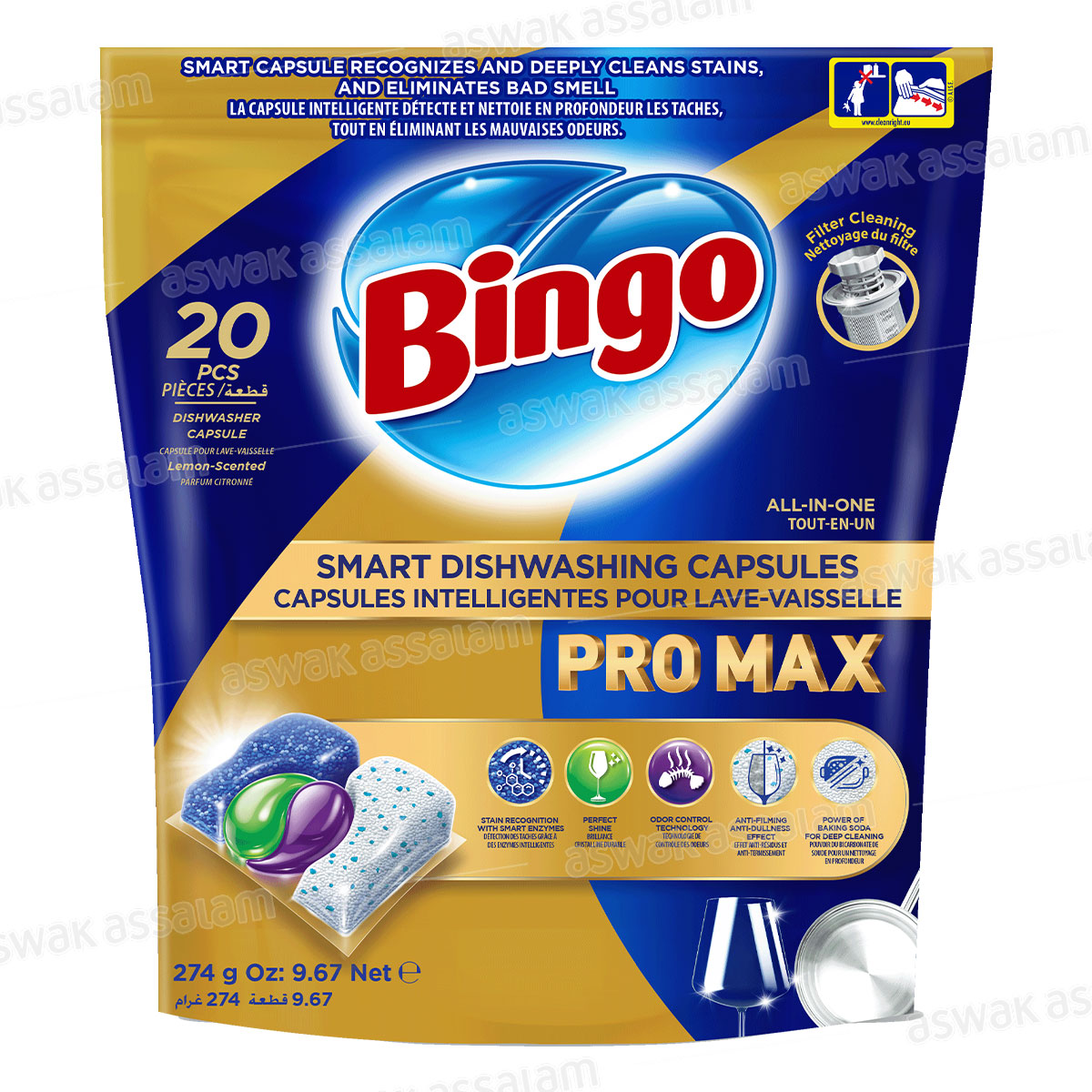 PASTILLES LAVE-VAISSELLE PRO MAX 20 UNITES BINGO