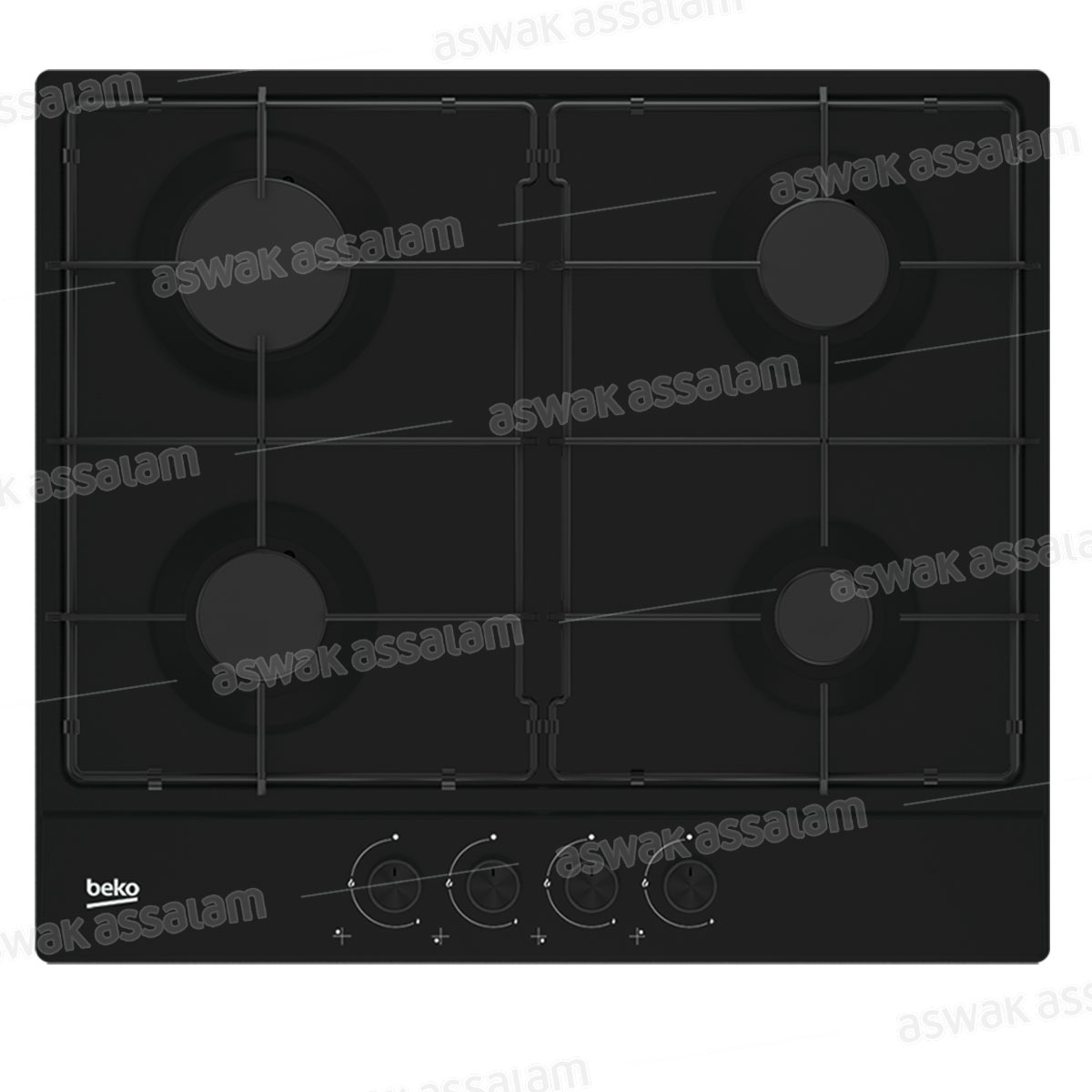 PLAQUE DE CUISSON 4 FEUX 60CM NOIR 64223B BEKO