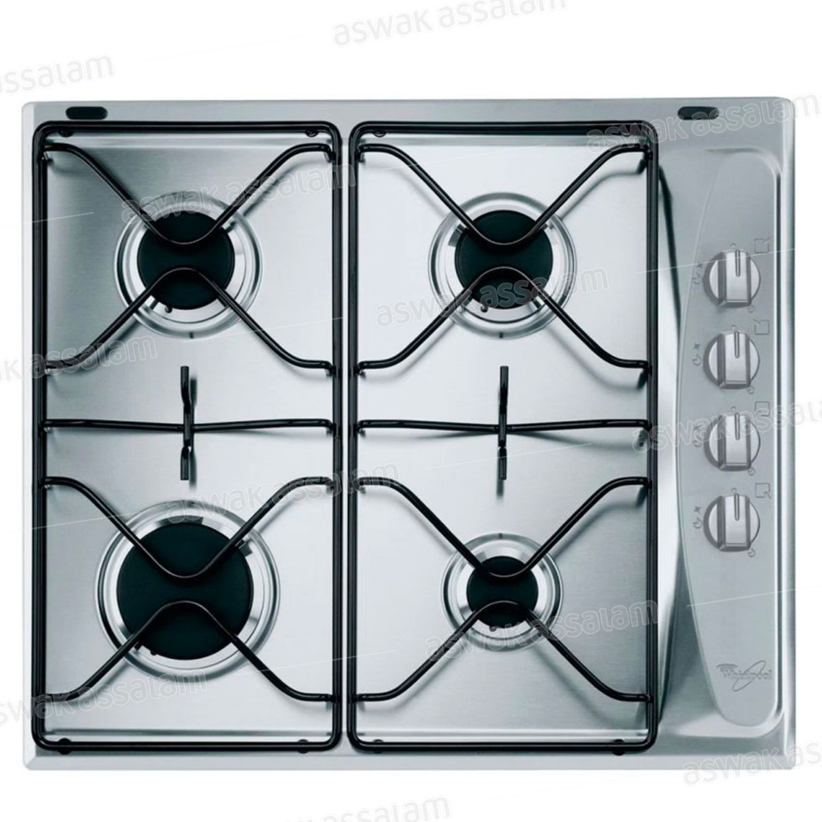 PLAQUE DE CUISSON A GAZ 4 FEUX INOX AKM268IX WHIRLPOOL
