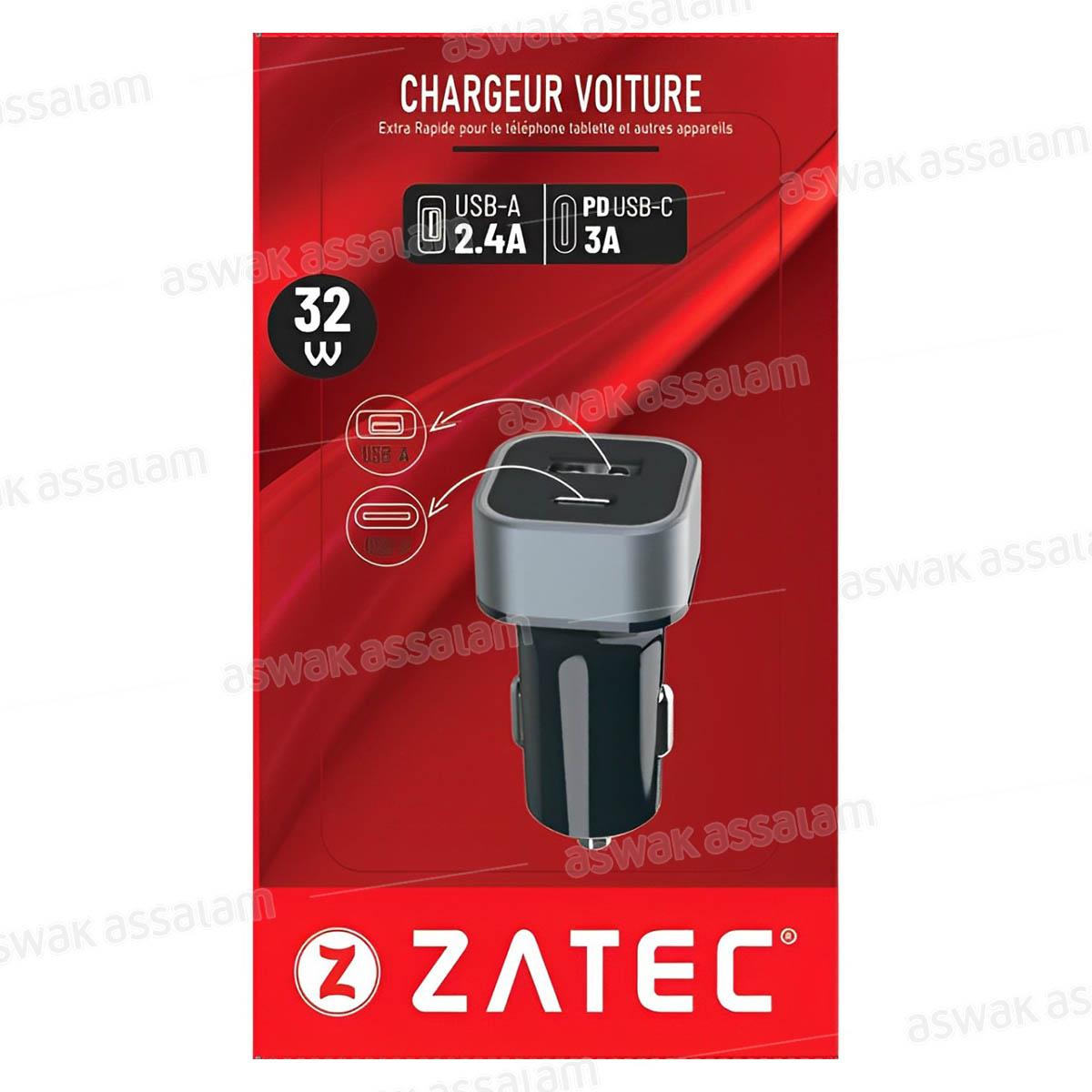 CHARGEUR AUTO PD 32W M-C27 ZATEC