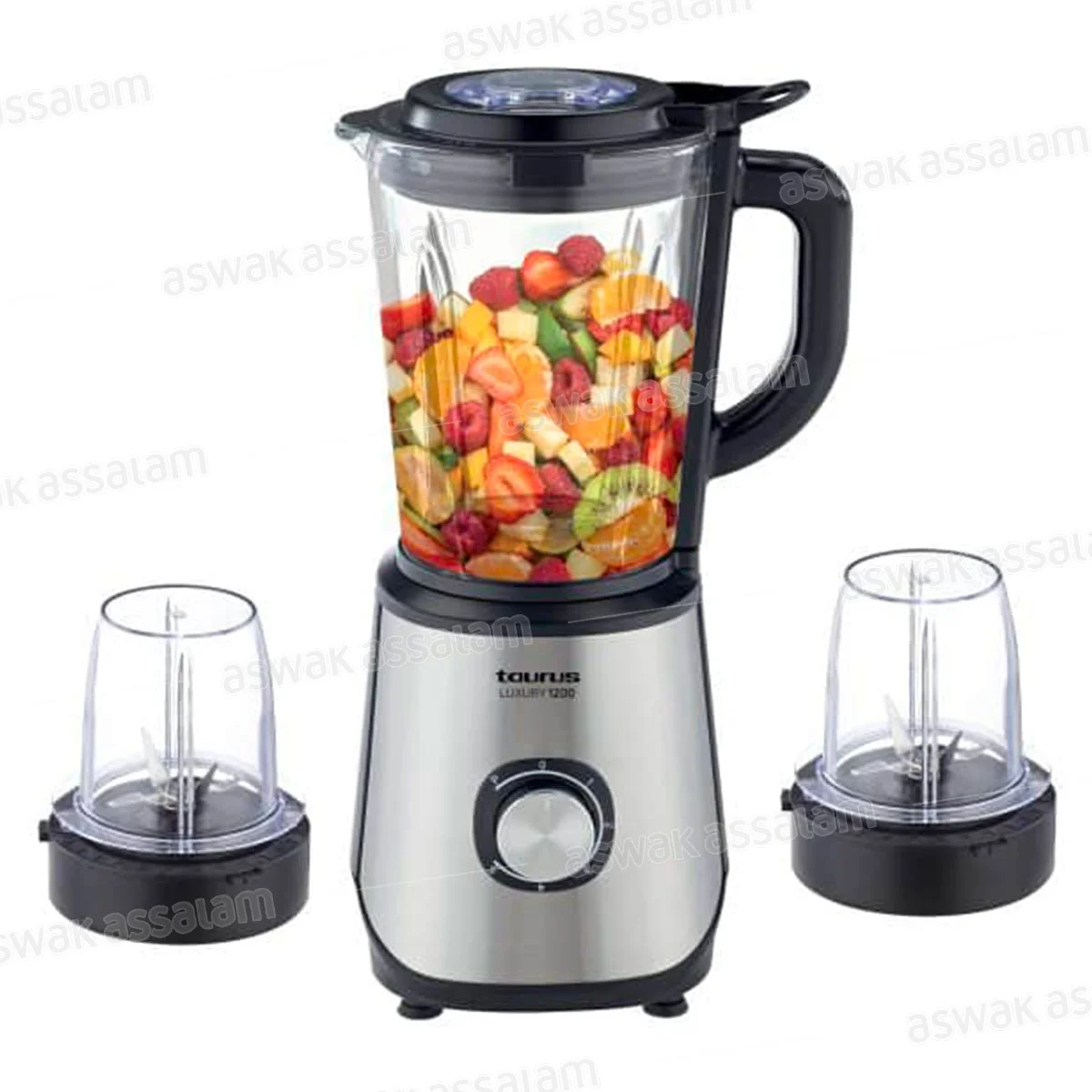 BLENDER BOL EN VERRE LUXURY 1200W + 2 MOULINS TAURUS