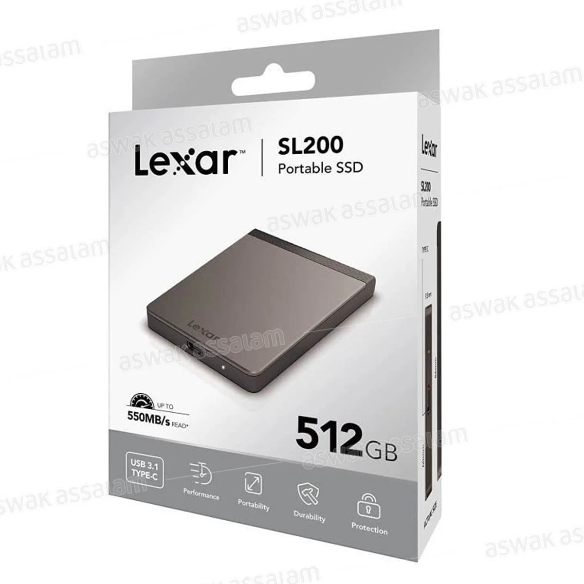 DISQUE DUR EXTERNE 512G SSD LSL200X512G-RNNNG LEXAR