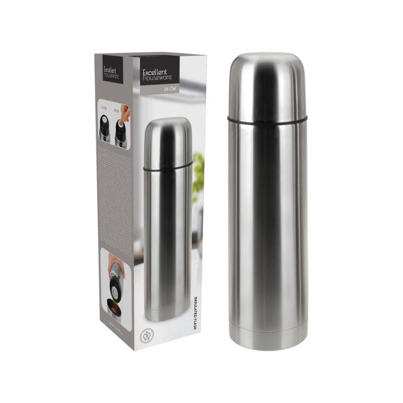 Bouteille isotherme en acier inoxydable argent mat 500 ml
