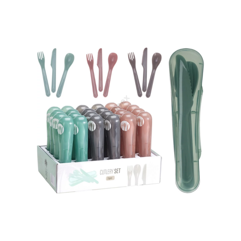 Ensemble de couverts en plastique – 3 pièces