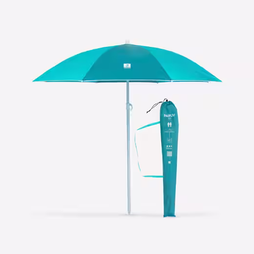 Parasol de plage paruv 160 upf 50+ 2 places - bleu vert