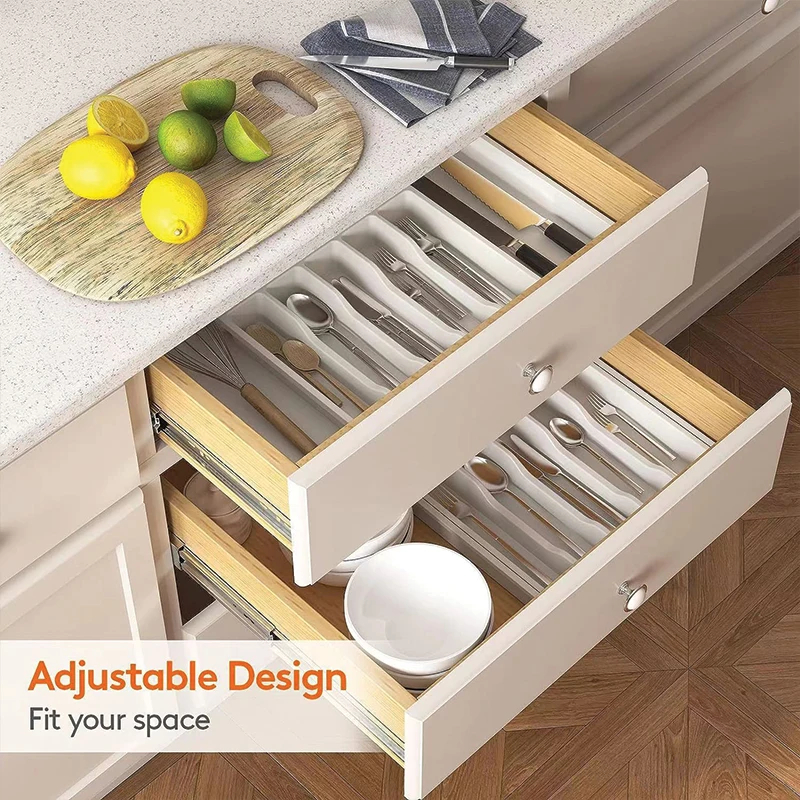Armoire de rangement intelligente escamotable sous le bureau diviseur couteau extensible couverts ustensiles de cuisine tiroir organisateur