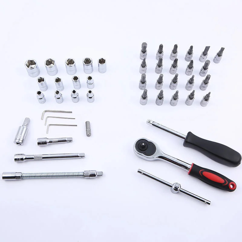 Ensemble d'Outils de Mécanique 46-en-1 de 46 Pièces avec Clé à Douille en Mallette Rigide Personnalisable OEM pour Réparation de Voiture, Moto et Vélo