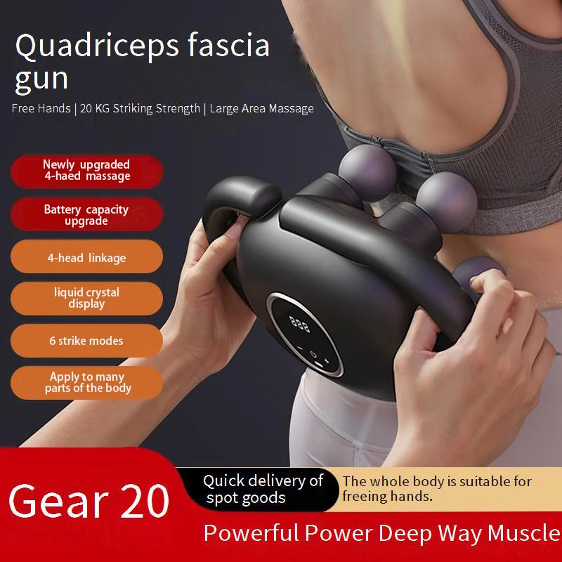 masseur musculaire professionnel orbital portable à 4 têtes ciblant les jambes du cou arrière pour le soulagement de la douleur corporelle