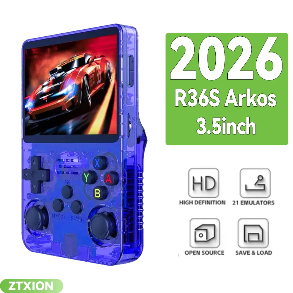 Stock 2026 Console de Jeu Rétro Portable R36S Système Linux Écran 3,5 Pouces Lecteur de Jeu Vidéo de Poche Portable R36S