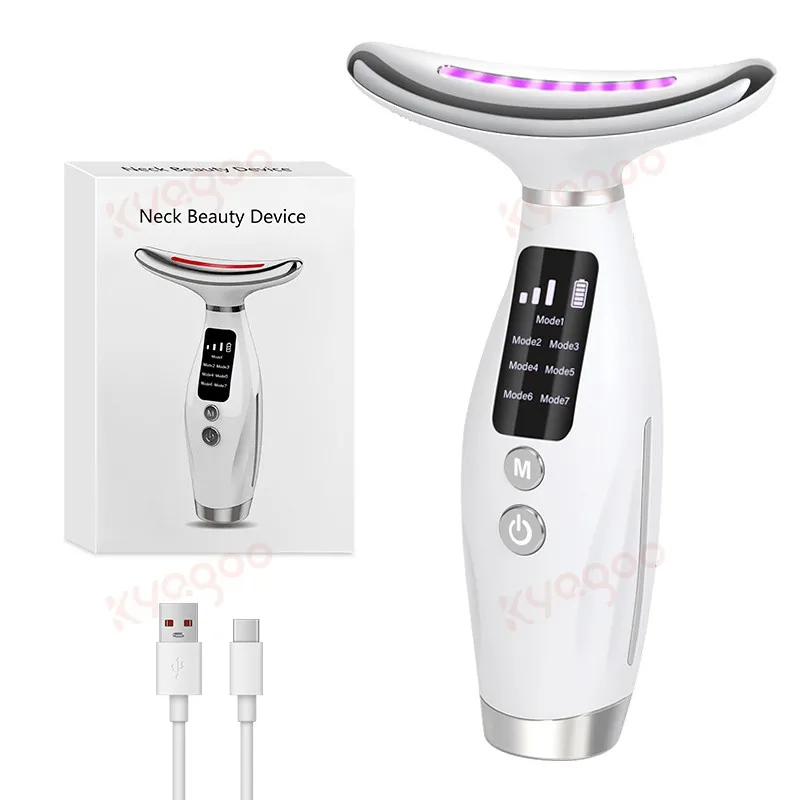Appareil de massage du visage 7 en 1 Masseur facial multifonctionnel pour le cou Masseur portable pour le visage et le cou pour les soins de la peau à la maison
