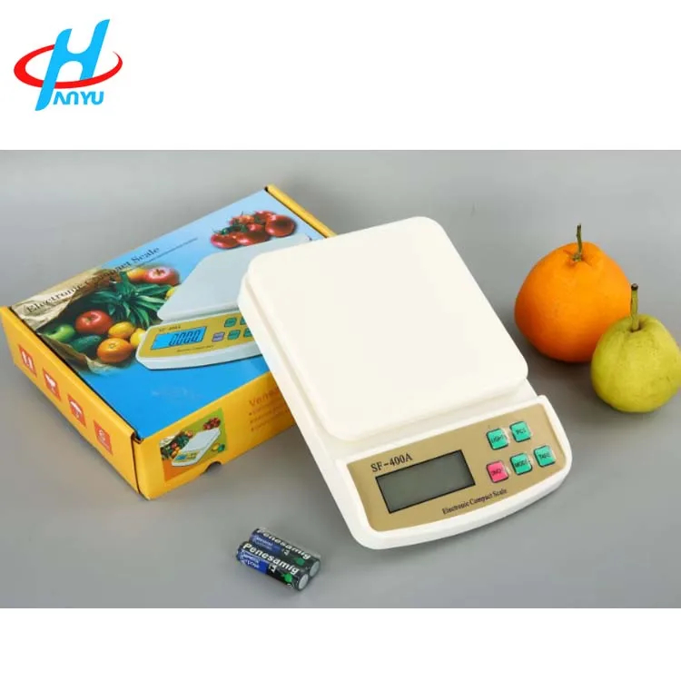 Balance de cuisine numérique SF-400 5kg 10kg capacité 1g résolution pas cher ABS plastique rétro-éclairage balance pesant à piles petit