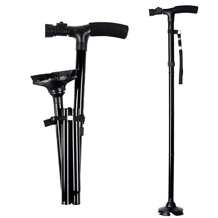 Canes pliantes à LED pour personnes âgées, extensibles et rétractables