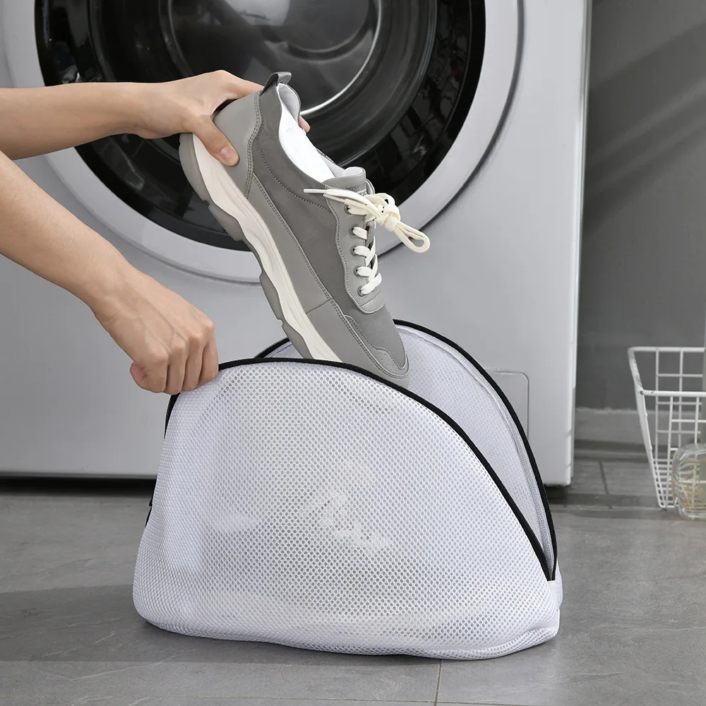 Sac de blanchisserie de chaussure de polyester, sac de lavage de maille anti-déformation avec le filtre pour la machine à laver