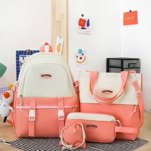 Ensemble de sac à dos scolaire 4 pièces pour filles - cartable scolaire