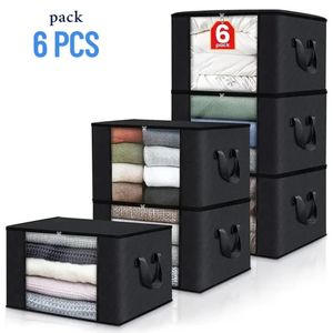 ensemble de 6 sacs rangement économiseur d'espace fenêtres transparentes 90L
