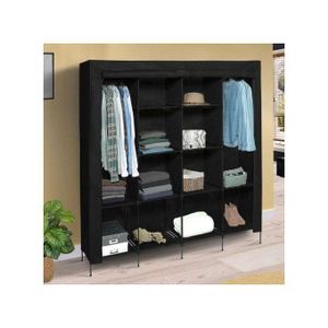Armoire de Vêtements - Non spécifié - Noir - Tissu intissé - Métal - Penderie et étagères