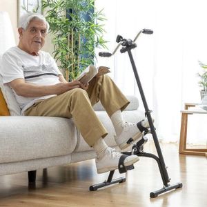 avélo d’Exercice Portable pour Seniors – Pédalier Double Usage Bras et Jambes avec Écran LCD, Compteur et Résistance Réglable, Idéal pour Rééducation et Gym à D