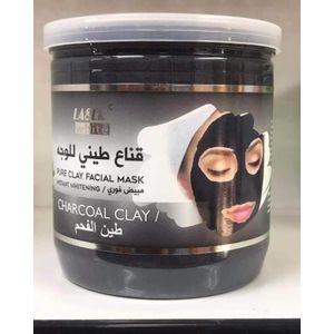 Laser White Masque Visage Argile Charbon – Pure Clay Facial Mask Charcoal Clay Nettoyage Profond Éclaircissant Anti-Points Noirs