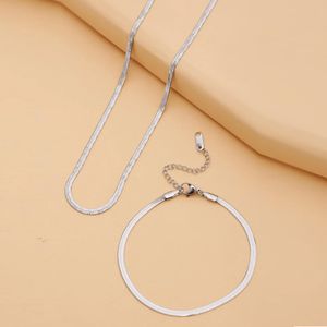 PACK de collier + bracelet serpent unisexe, en acier inoxydable lavable