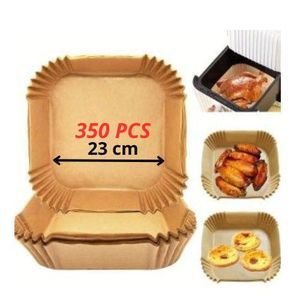 Papier Cuisson Air Fryer – 350 Feuilles Carrées Jetables Antiadhésives et Résistantes à la Chaleur