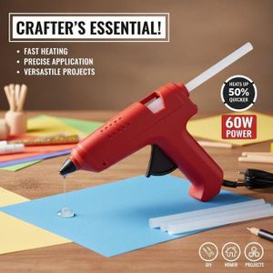 Pistolet à Colle Thermofusible 60W – Chauffage Rapide et Précision Maximale
