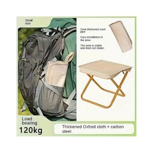 Tabouret Pliable Portable, Chaise de Camping et Pêche Extérieure, Cadre Ultra-Léger, Utilisation Toutes Saisons, Tissu Oxford Antidérapant, Se Glisse dans la Po