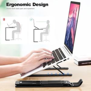 Support pliable pour ordinateur Portable Mac et PC, en Aluminium, Support Antidérapant