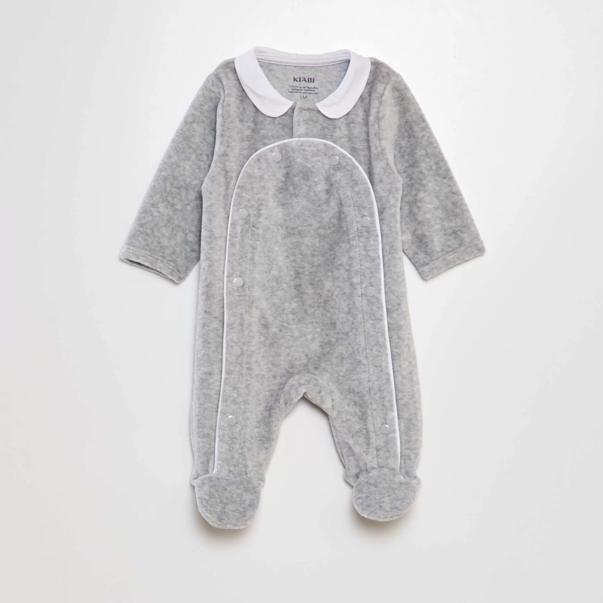 Pyjama en velours col claudine
