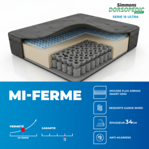 Matelas Dorsopedic Serie 15 Ultra 180X200Cm - Gris