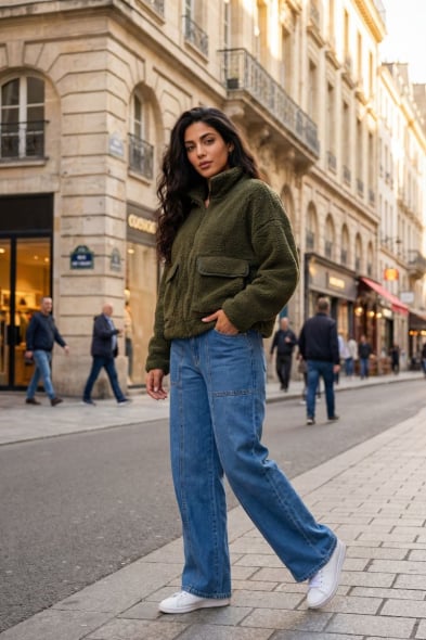 JEAN LARGE À POCHES