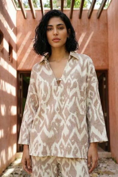 BLOUSE IMPRIMÉE À POCHE