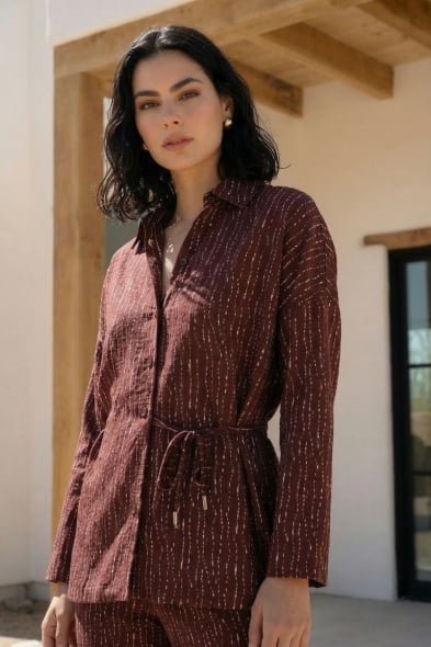 CHEMISE IMPRIMÉE À LIEN