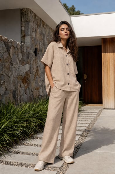 PANTALON TEXTURÉ