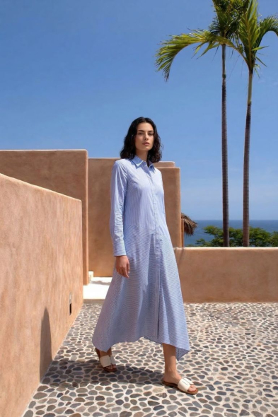 ROBE CHEMISE À RAYURES