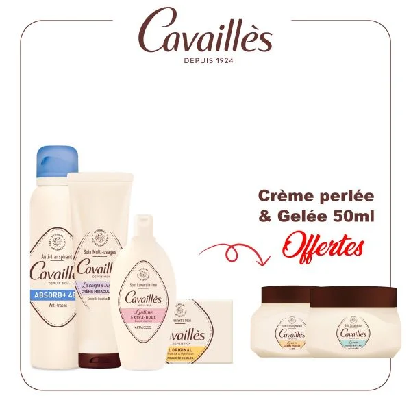 deo absorb+ +creme miraculeuse + gel intime extra doux + savon extra doux classique = crème perlée + gelée eau