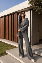 PANTALON TEXTURÉ À ÉLASTIQUE